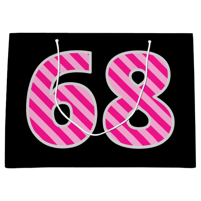 Rolig Rosa Randig "68"; Glad 68-årsdag; Namn (Framsidan)