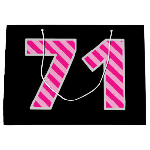 Rolig Rosa Randig "71"; Glad 71-årsdag; Namn