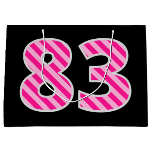 Rolig Rosa Randig "83"; Glad 83-årsdag; Namn