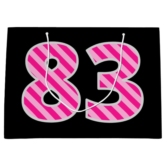 Rolig Rosa Randig "83"; Glad 83-årsdag; Namn (Framsidan)