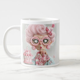Rolig Rosa Snällig Åldrande Jumbo Mugg
