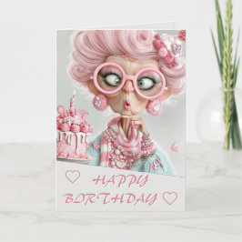 Rolig Rosa Snällig Åldrande Kort