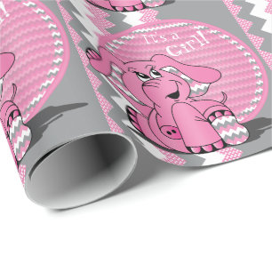Rolig rosa sparreelefant presentpapper
