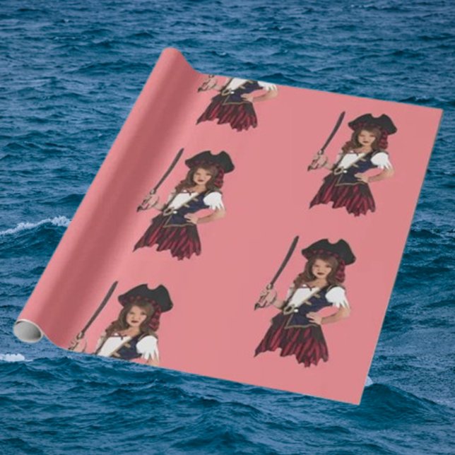 Rolig Rosa Tjej Pirat Presentpapper (Unforgettable Kids Pirate Party: Treasure Your Child's Special Day)