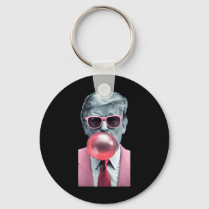 Rolig Rosa Trump Bubblegum Yum Tee Nyckelring