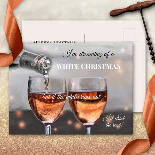 Rolig Rosévin Julkort Helg Vykort