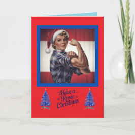 Rolig Rosie the Riveter julkort Helgkort