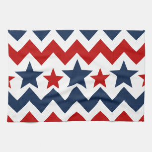 Rolig rött vitt blått sparrestars och stripes kökshandduk