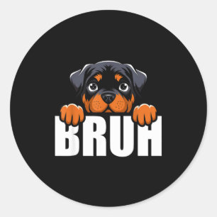 Rolig Rottweiler Bruh Söt Rottie Hundälskare Män B Runt Klistermärke
