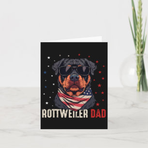 Rolig Rottweiler Pappa Usa Stjärnor 4:e Juli Fader Kort