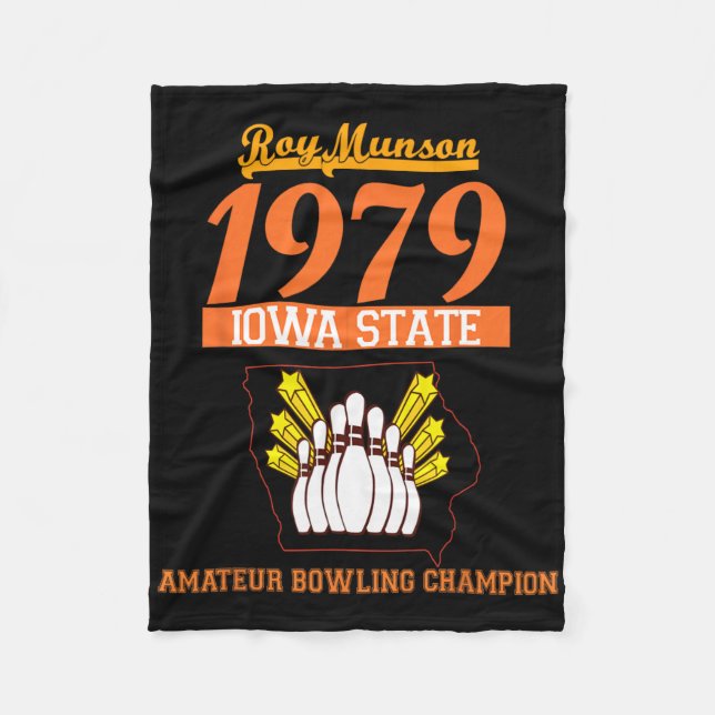 Rolig Roy Munson King Pin Bowling T Shirt 2  Fleecefilt (Framsidan)