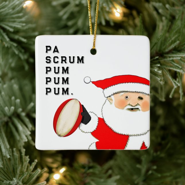 Rolig rugbytrumslagare julgransprydnad keramik (Träd)