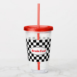 Rolig Rutig Flagga Resa Akryl Tumbler Take Away Mugg