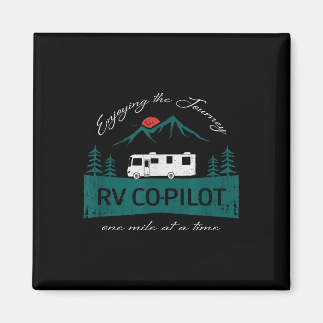 Rolig Rv Co-pilot Husbil Camping  Magnet (Framsidan)