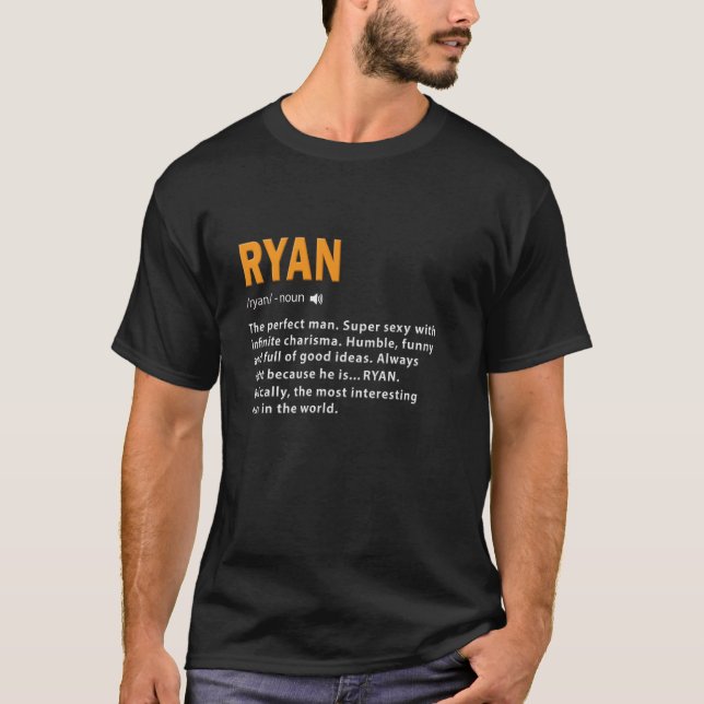 Rolig Ryan Definition Pappa Make Födelsedag Män Na T Shirt (Framsida)