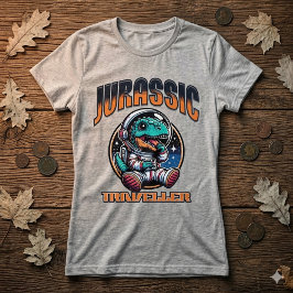 Rolig rymd-dinosaurie-alien-astronaut T-shirt
