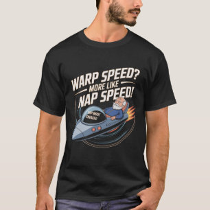 Rolig Rymd Farfar Sova Hastighet Retro Galax Puns T Shirt