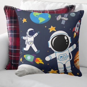 Rolig rymdastronaut, söta barns första födelsedag kudde