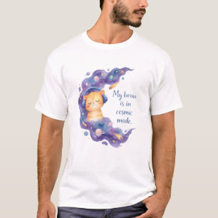 Rolig Rymdkat Min Hjärna Är I Kosmiskt Läge Galax T Shirt