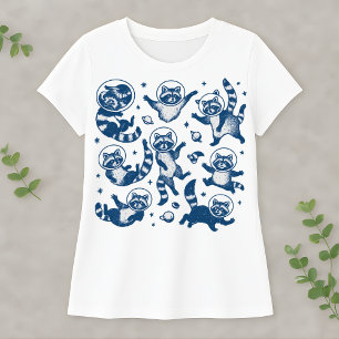 Rolig rymdvask elfenbensfärgad söt astronautdjur t shirt