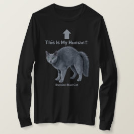 Rolig rysk blå katt – Det här är min människa T Shirt