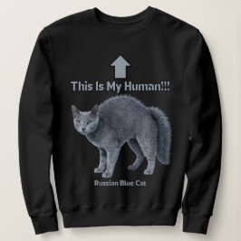 Rolig rysk blå katt – Det här är min människa T Shirt