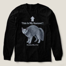Rolig rysk blå katt – Det här är min människa T Shirt