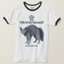 Rolig rysk blå katt – Det här är min människa T Shirt