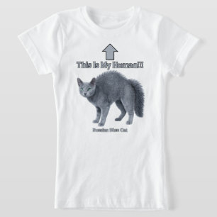 Rolig rysk blå katt – Det här är min människa T Shirt