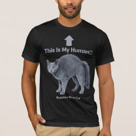 Rolig rysk blå katt – Det här är min människa T Shirt