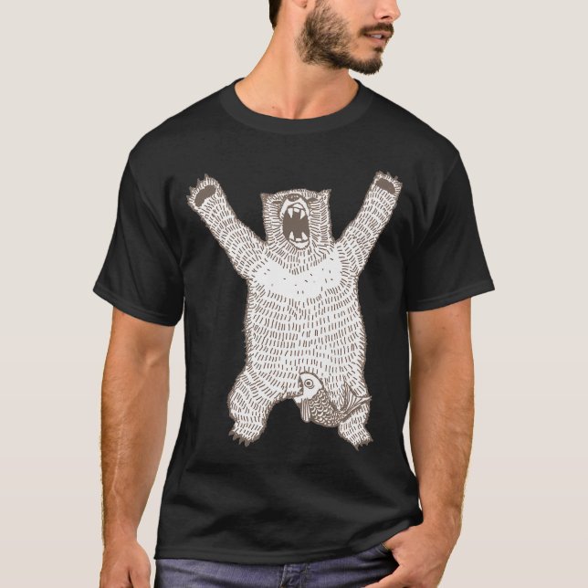 Rolig rytande björn t shirt (Framsida)