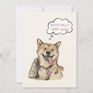 Rolig "Så Dumt Mycket Wow" Shiba Inu Doge MemeArt Julkort