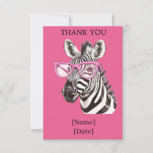Rolig Safari Djurdesign - Zebra Tack Kort