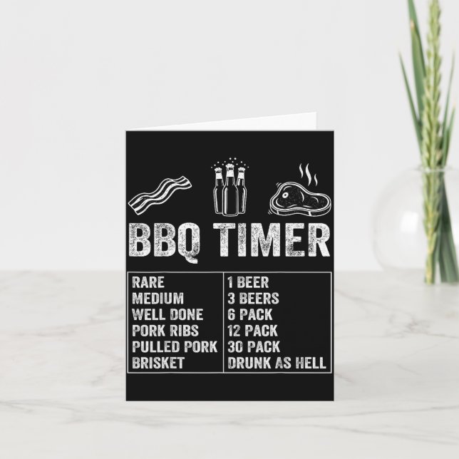 Rolig Sägelse Bbq Timer Öl Grill Pappa Grillfest D Kort (Framsida)