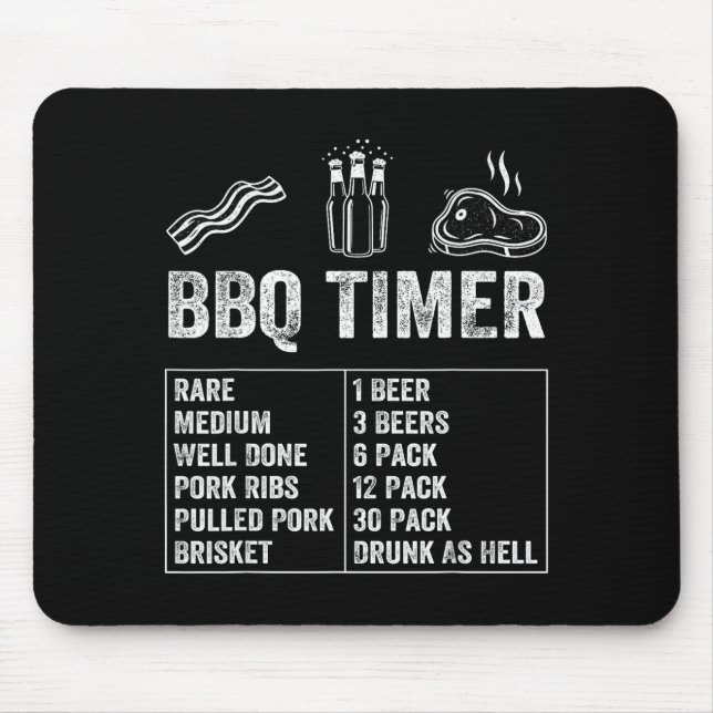 Rolig Sägelse Bbq Timer Öl Grill Pappa Grillfest D Musmatta (Framsidan)
