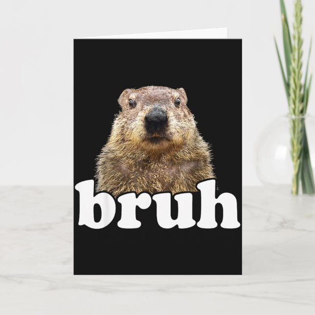 Rolig Sägelse Bruh Groundhog Djurälskare Groundhog Kort (Framsida)