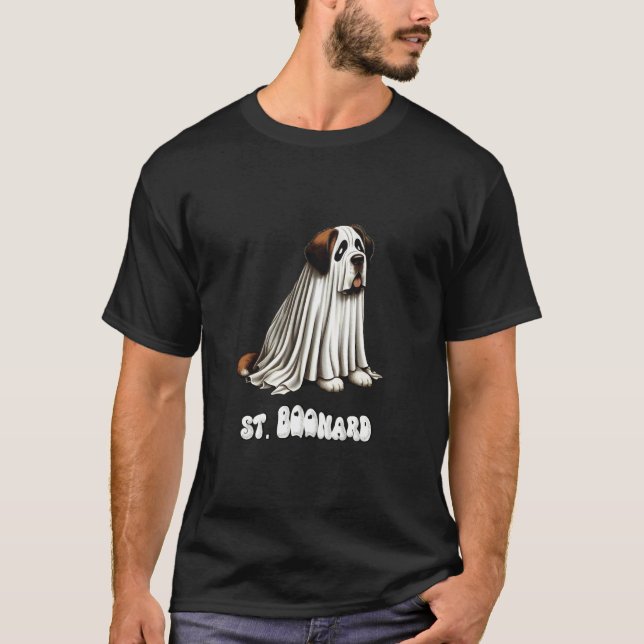 Rolig Saint Bernard Halloween-spöke, St. Boonard,  T Shirt (Framsida)