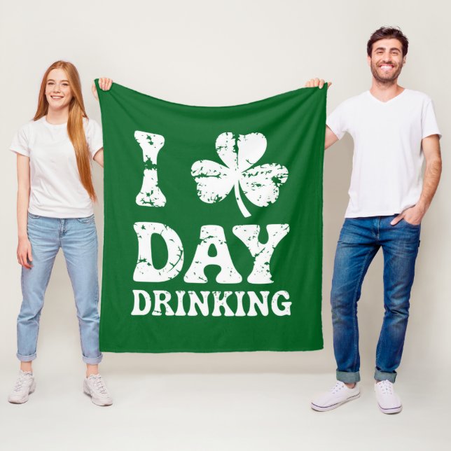 Rolig Saint Patricks Day-fest St Pats Rolig Dryck Fleecefilt (På plats)