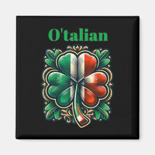 Rolig Saint Patricks Day Irländsk Italiensk O'tali Magnet