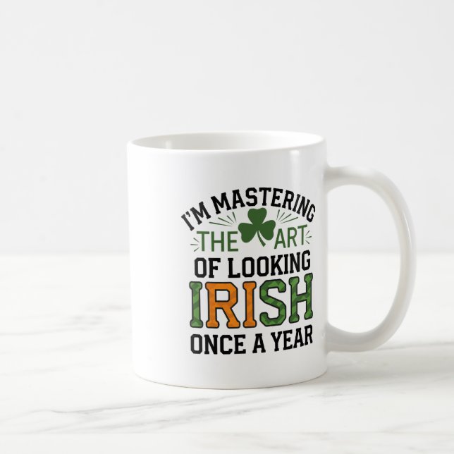 Rolig Saint Patricks Day Irländsk Stolthet Shamroc Kaffemugg (Höger)