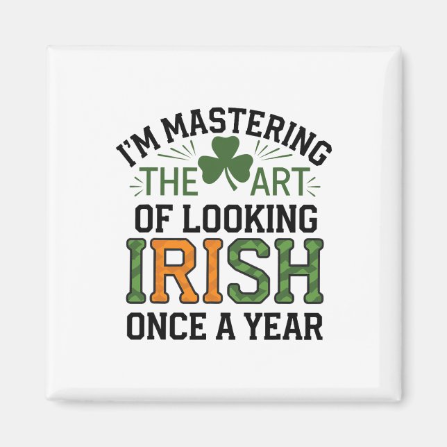 Rolig Saint Patricks Day Irländsk Stolthet Shamroc Magnet (Framsidan)