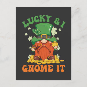 Rolig Saint Patrick's Lucky Och Jag Gnom Känner Ti Inbjudan Vykort