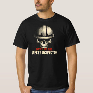Rolig Säkerhetsinspektör Halloween Skalle Hård Hat T Shirt