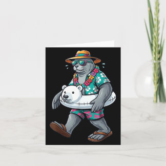 Rolig Säl Hawaiiansk lar Björn ol Flytande Humor Kort