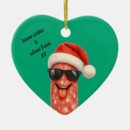 Rolig salami kyssar jul julgransprydnad keramik
