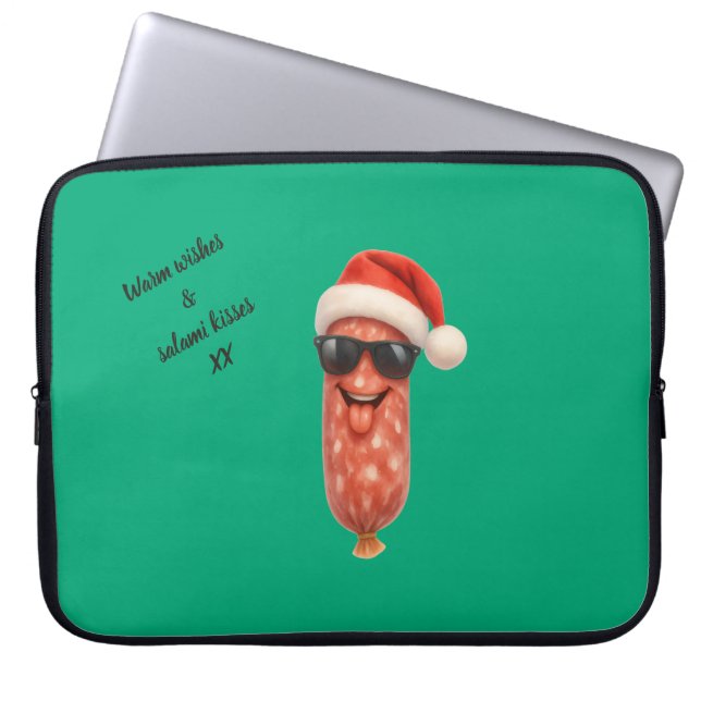 Rolig salami kyssar jul laptop fodral (Framsidan)