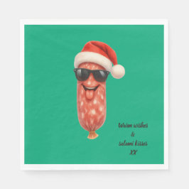 Rolig salami kyssar jul pappersservett