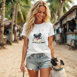 Rolig sällsam älsklig Pug med nitar halsband T Shirt
