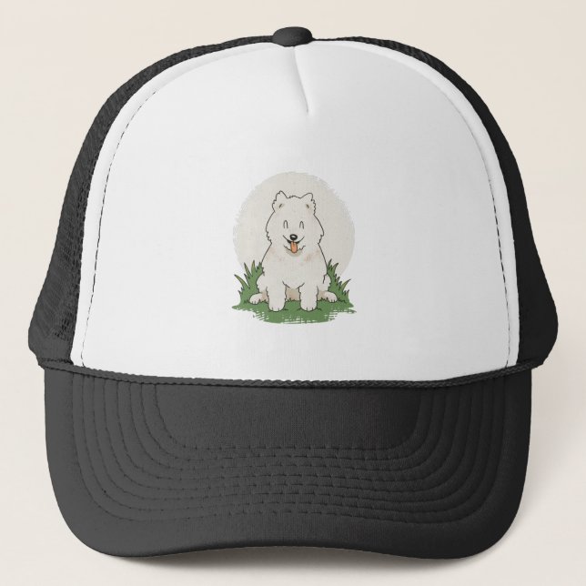 Rolig Samoyed Hund Keps (Framsida)