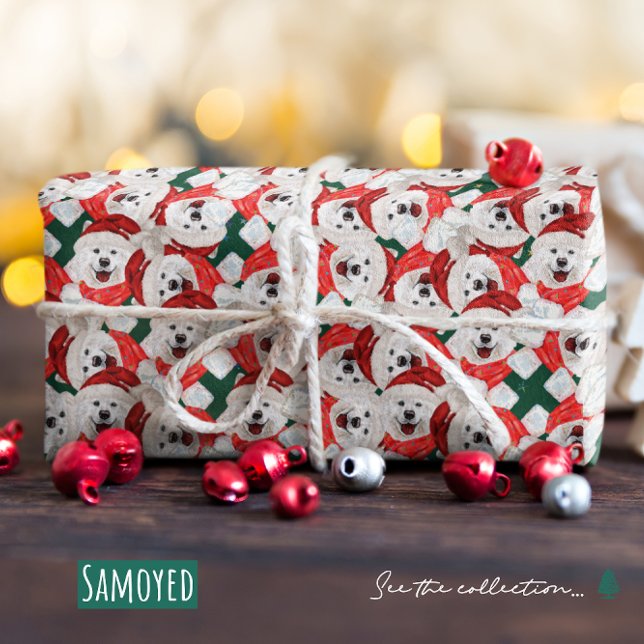 Rolig Samoyed Julmönster Presentpapper (Skapare uppladdad)